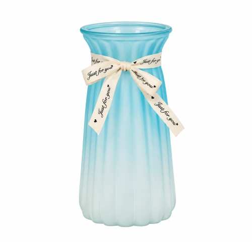 White opaque glass vase 18cm